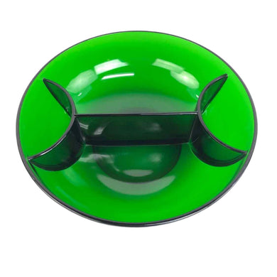 Green Glass Divided Bowl