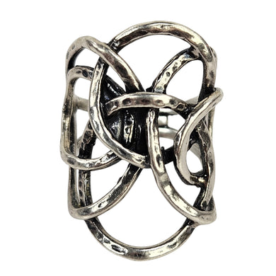 Hammered Circles Sterling Ring