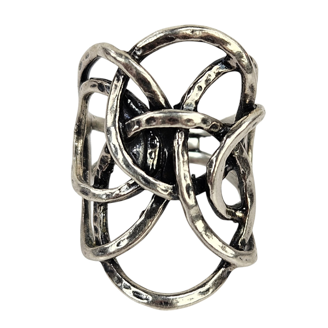 Hammered Circles Sterling Ring