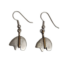 Load image into Gallery viewer, Sterling &amp; Brass Bear Earrings