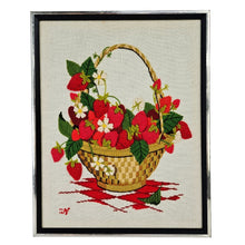 Load image into Gallery viewer, Strawberry Basket Crewel Art