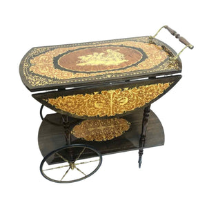 Italian Inlaid Bar Cart