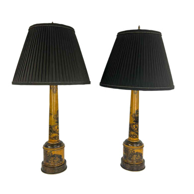 Mustard Toile Lamps