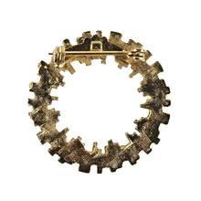 Load image into Gallery viewer, Modern Gold Tone Circle Brooch