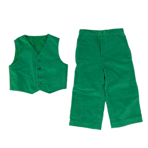 Green Corduroy Toddler Set