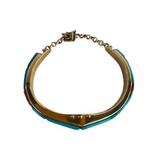 Load image into Gallery viewer, Gold, Turquoise &amp; Coral Bracelet