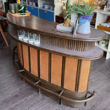Load image into Gallery viewer, Curved Rattan &amp; Cane Bar