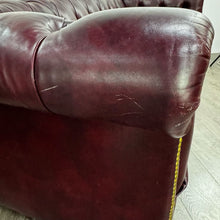 Load image into Gallery viewer, Burgundy Leather Chesterfield Sofa