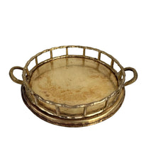 Load image into Gallery viewer, Small Bamboo Brass Tray