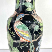 Load image into Gallery viewer, Black Floral Pottery Lamp