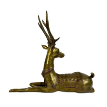 Load image into Gallery viewer, Large Sitting Brass Reindeer