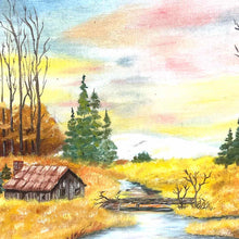 Load image into Gallery viewer, Log Cabin Landscape Painting