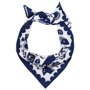 Navy & White Timber Bandana