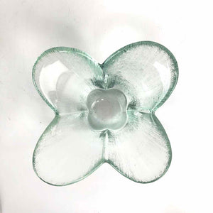 Textured Glass Flower Bowl