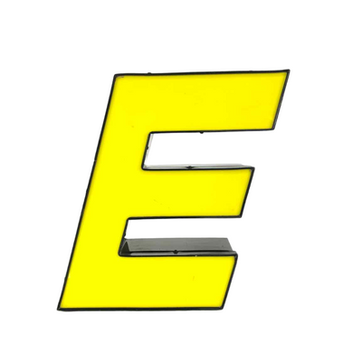 Italic Yellow Sign Letter E