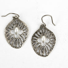Load image into Gallery viewer, Hammered Sterling &amp; Pearl Earrings