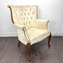Load image into Gallery viewer, Ivory Velvet Chair