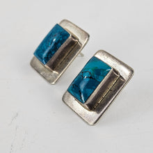 Load image into Gallery viewer, Bright Turquoise Stone Earrings