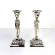 Load image into Gallery viewer, Silver Candleholders