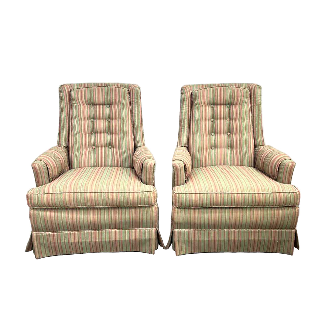 Striped High Back Chairs