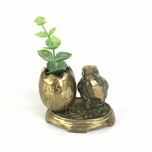 Chick & Egg Brass Vase