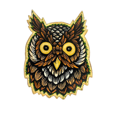 Owl Print on Wood