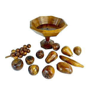 Carved Wooden Fruit Bowl