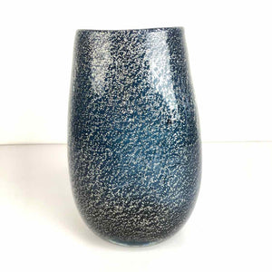 Navy Sparkle Art Glass Vase