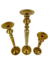 Load image into Gallery viewer, Brass Candleholder Set