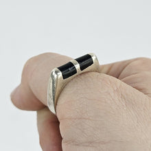 Load image into Gallery viewer, Modern Sterling &amp; Onyx Ring