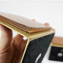 Load image into Gallery viewer, Brass &amp; Wood Bookends