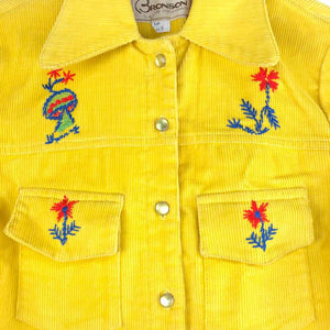 Embroidered Yellow Corduroy Shirt