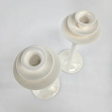 Load image into Gallery viewer, Modern White Ceramic Candleholders
