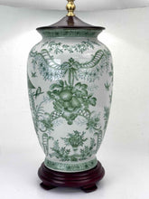 Load image into Gallery viewer, Green &amp; White Asian Lamp