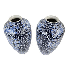 Load image into Gallery viewer, Blue Floral Chinese Vases