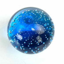 Load image into Gallery viewer, Blue Bubble Glass Paperweight