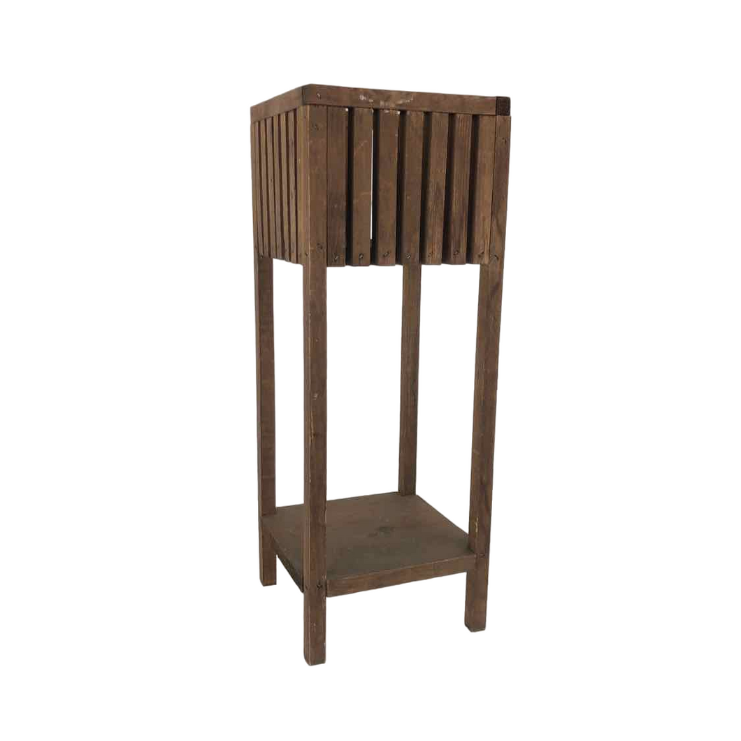 Wooden Slat Plant Stand