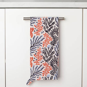 Entwine Coral Tea Towel