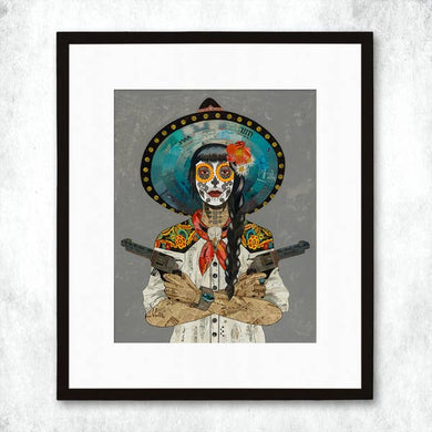 Dolan Geiman Signed Print Vaquera (Blanco)