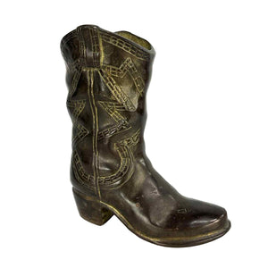 Brass Cowboy Boot Vase
