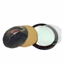 Load image into Gallery viewer, Antique Oval Tiger Wood Mirror