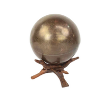 Load image into Gallery viewer, Brass Ball &amp; Wooden Stand