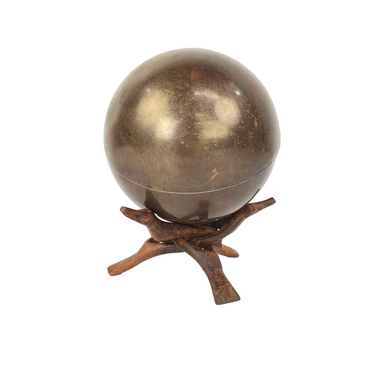 Brass Ball & Wooden Stand