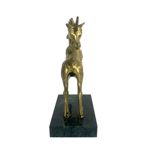 Brass Unicorn on Marble Base