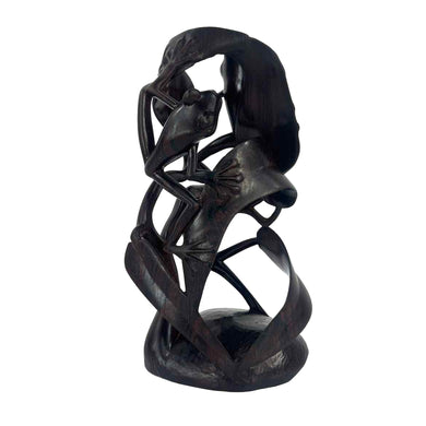 Carved Wooden Frogs Sculpture