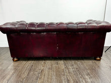 Load image into Gallery viewer, Burgundy Leather Chesterfield Sofa