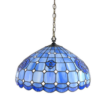 Load image into Gallery viewer, Blue Stained Glass Pendant