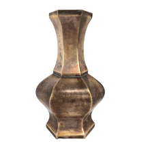 Load image into Gallery viewer, Faceted Brass Vase