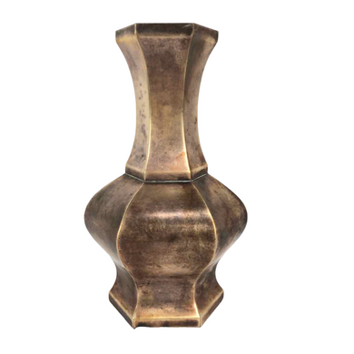 Faceted Brass Vase