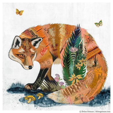 Fox With Fern Signed Print